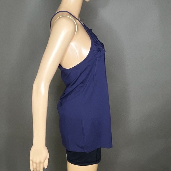 INC International Concepts Blue Top with Beads Size Medium - Picture 6 of 13